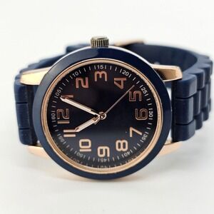 Unisex Watch 38MM Blue Dial Blue Gold Case Blue‎ Plastic Band Straps New Battery